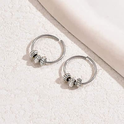 Classic Vintage Brass Rondelle Hoop Earrings DY8835-1