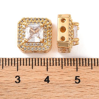 Brass Micro Pave Clear Cubic Zirconia Beads LS-KK-S389-29G-1
