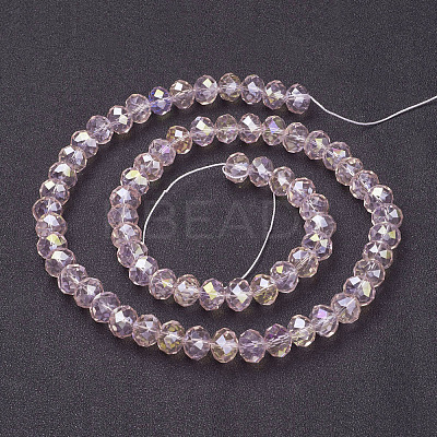 Electroplate Glass Beads Strands GR10MMY-59AB-1