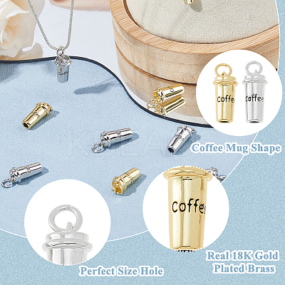 12Pcs 2 Colors Brass Pendants KK-HS0001-45-1