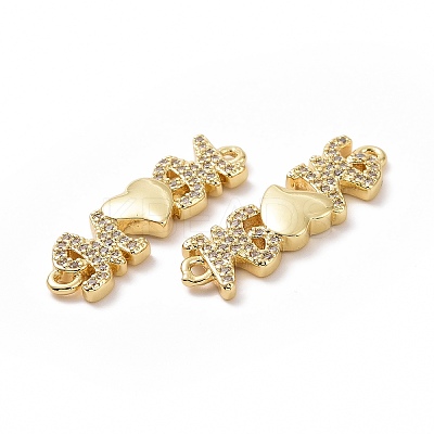 Brass Micro Pave Cubic Zirconia Connector Charms ZIRC-I062-06G-1
