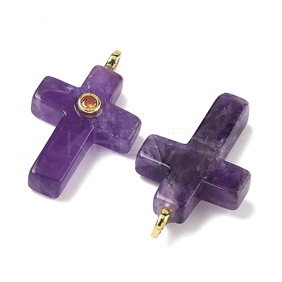 Natural Amethyst Pendants G-B180-01G-02-1