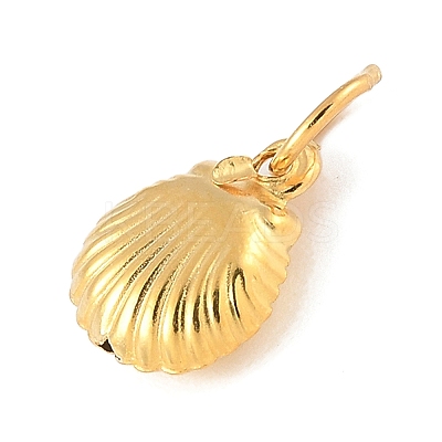 Fine Silver Sterling Silver Hollow Shell Shaped Charms with Jump Rings LS-STER-R013-02G-1