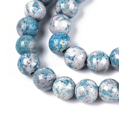 Dyed Synthetic Fossil Beads Strands G-T139-6mm-66G-1