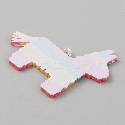 Carnival Themed Opaque Printed Acrylic Pendants LS-SACR-WH0008-015E-1