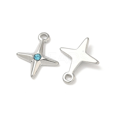 304 Stainless Steel Rhinestone Pendants STAS-L308-04A-P-1