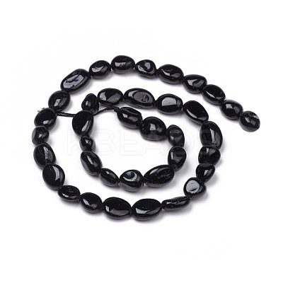 Natural Black Tourmaline Beads Strands X-G-L493-51-1
