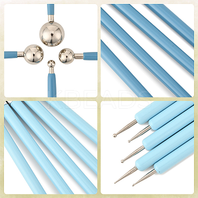 9Pcs 2 Styles Plastic Double Heads Modeling Clay Sculpting Tools Set TOOL-SP0001-09-1