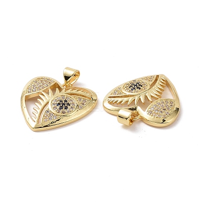 Brass with Cubic Zirconia Pendants KK-G453-09G-1