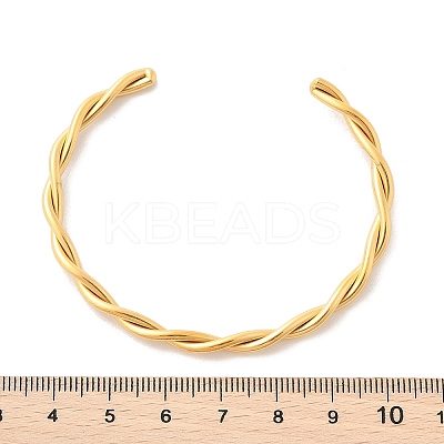 Ion Plating(IP) 304 Stainless Steel Twisted Rope Cuff Bangles BJEW-P296-01G-1