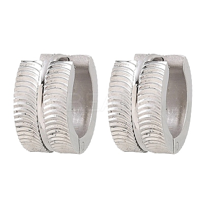 304 Stainless Steel Textured Hoop Earrings for Women EJEW-L307-10P-1