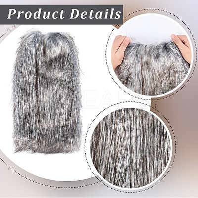 Polyester Imitation Fox Hair Boot Cover AJEW-WH20130-37B-1