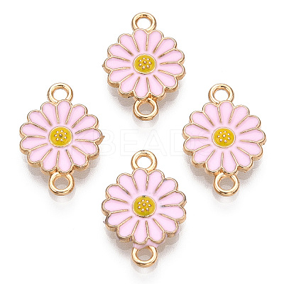 Zinc Alloy Enamel Sunflower Connector Charms ENAM-E011-01KCG-04-1
