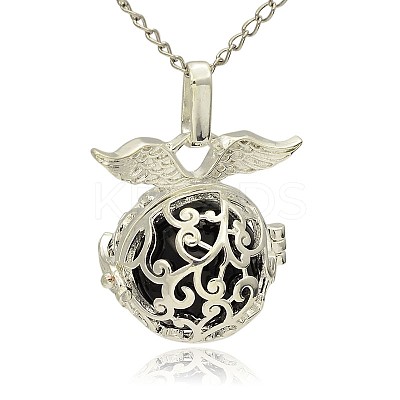 Silver Color Plated Brass Hollow Round Cage Pendants LS-KK-J230-01S-1
