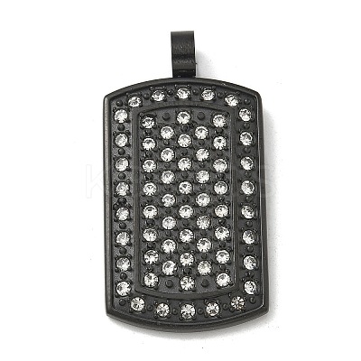 PVD Vacuum Plating 304 Stainless Steel Rhinestone Stamping Blank Tag Pendants STAS-G346-21B-1