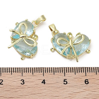 Real 18K Gold Plated Brass Glass Pendants KK-R161-02G-06-1