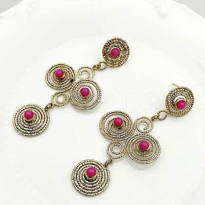 Vortex Spiral 304 Stainless Steel Dangle Stud Earrings EJEW-Q028-01B-G-1