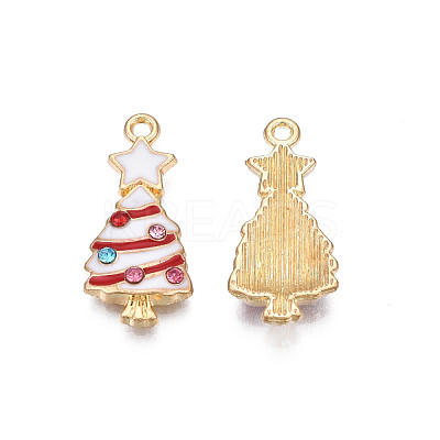 Rack Plating Alloy Enamel Pendants X-ENAM-N055-148C-1