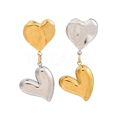304 Stainless Steel Dangle Stud Earrings EJEW-K296-02GP-02-1