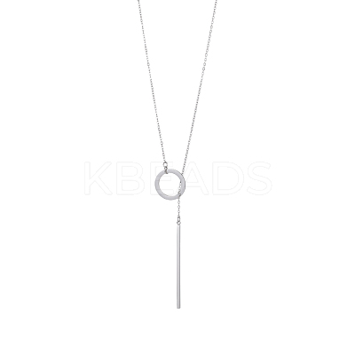 304 Stainless Steel Lariat Necklaces STAS-OY010-09P-1