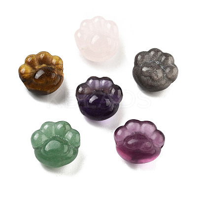 Natural Mixed Gemstone Carved Beads G-H007-02-1