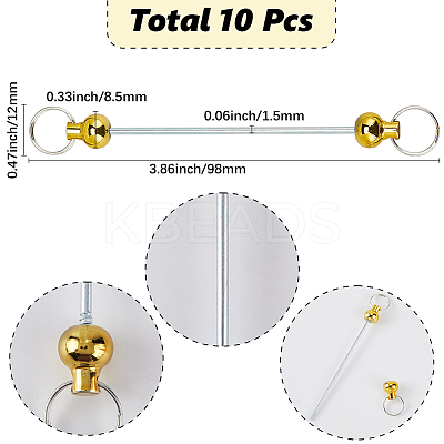 10Pcs Alloy Beadable Keychain Bar for Jewelry Making DIY Crafts FIND-SC0014-33B-1