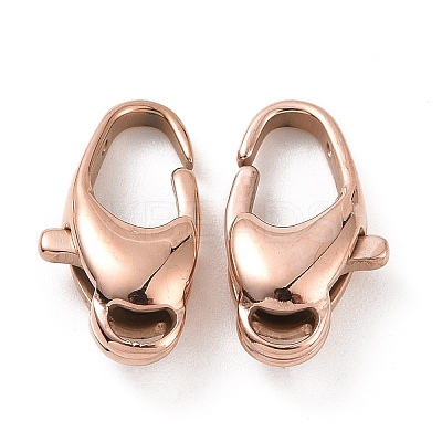 Ion Plating(IP) 304 Stainless Steel Lobster Claw Clasps STAS-F109-01RG-1
