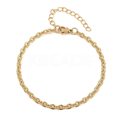 201 Stainless Steel Oval Link Chain Bracelets for Women LS-BJEW-G767-01F-G-1