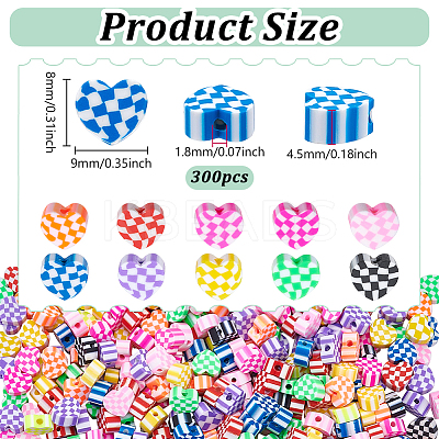 300Pcs Handmade Polymer Clay Beads CLAY-NB0001-77A-01-1