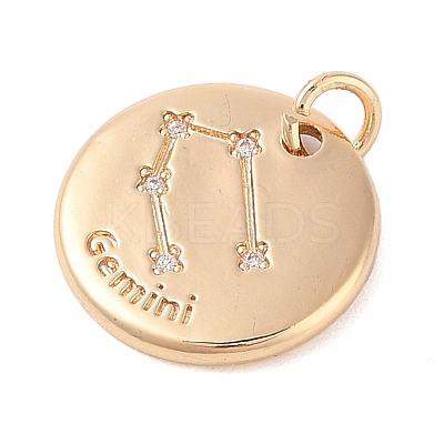 Brass with Clear Cubic Zirconia Pendants KK-N256-24C-G-1