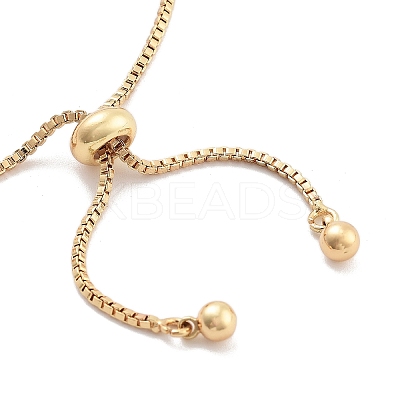 Brass Pave Clear Cubic Zirconia Teardrop Box Chain Slider Bracelets BJEW-YWC0002-07G-1