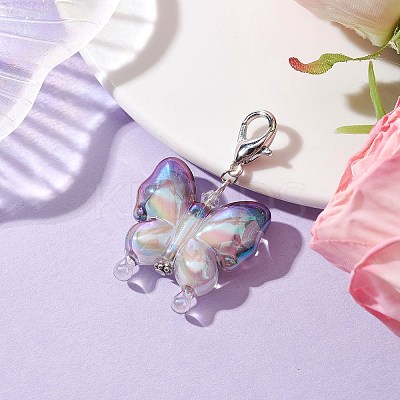 Acrylic Butterfly Pendant Decorations HJEW-JM01594-01-1