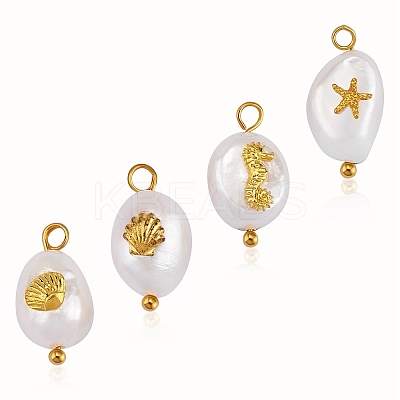 40Pcs 4 Styles Natural Keshi Pearl Pendants FIND-SZ0006-09-1