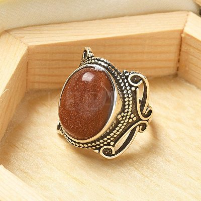 Synthetic Goldstone Adjustable Rings RJEW-I108-02AS-01-1