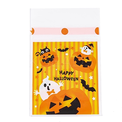 50Pcs Rectangle Halloween Candy Plastic Bags ABAG-U001-01E-1