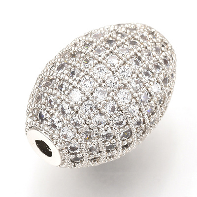 Brass Micro Pave Cubic Zirconia Beads ZIRC-Q013-128P-1