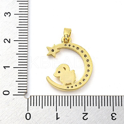 Brass Micro Pave Clear Cubic Zirconia Pendants FIND-Z044-03L-1