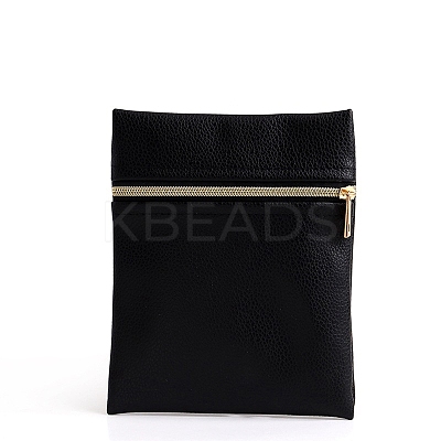 Rectangle PU Leather Jewelry Gift Zipper Bags PW-WGB98FA-22-1