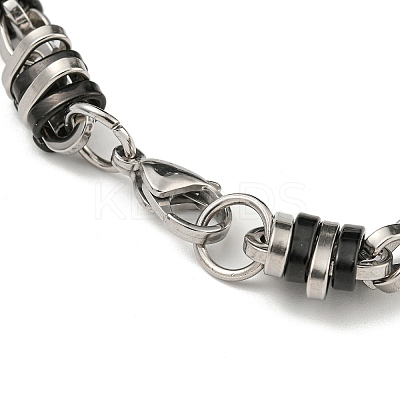 Two Tone 201 Stainless Steel Oval Link Chain Bracelet BJEW-B078-22BP-1
