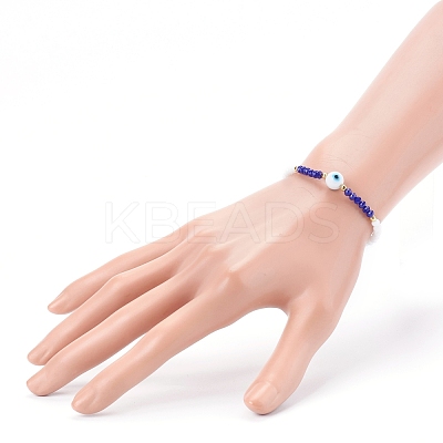 Faceted Glass Beaded Stretch Bracelets BJEW-JB05985-01-1