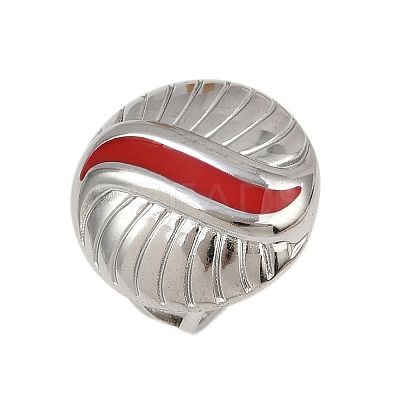 Flat Round 304 Stainless Steel Enamel Finger Rings for Women RJEW-G355-07P-02-1