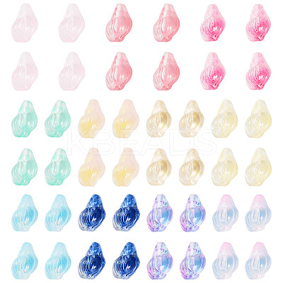 66Pcs 11 Colors Transparent Spray Paint Glass Beads GLAA-TA0003-18-1