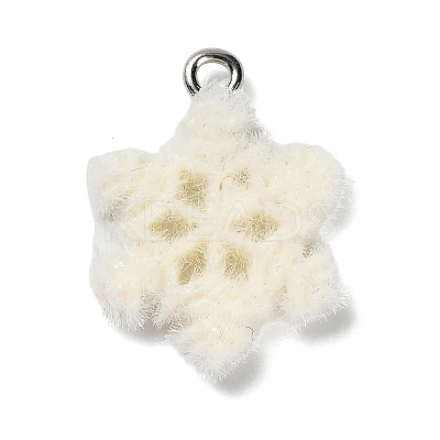 Christmas Flocky Opaque Resin Pendants LS-RESI-C064-01C-1
