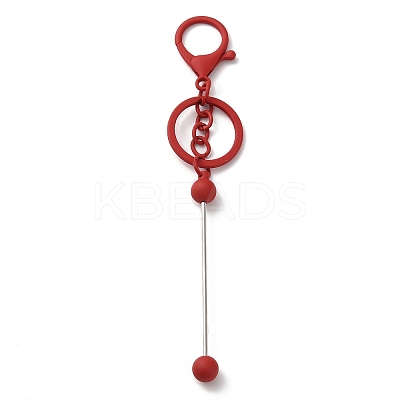 Spray Painted Alloy Bar Beadable Keychain for Jewelry Making DIY Crafts KEYC-A011-02B-1