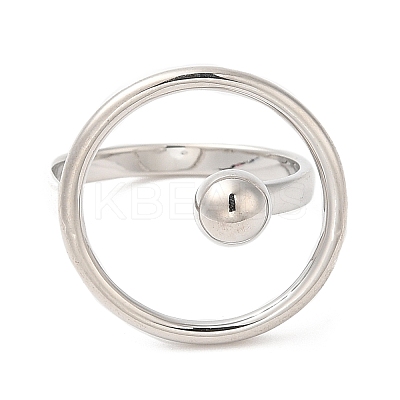 Brass Ring Open Cuff Ring for Women RJEW-G288-09P-1