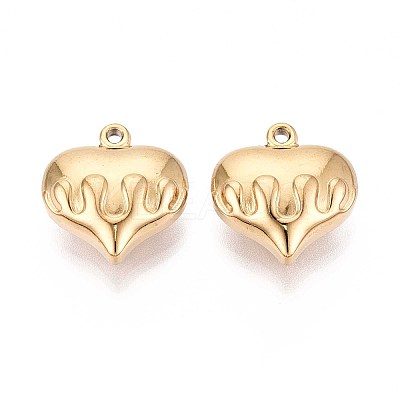 304 Stainless Steel Heart Pendants STAS-T067-43G-1