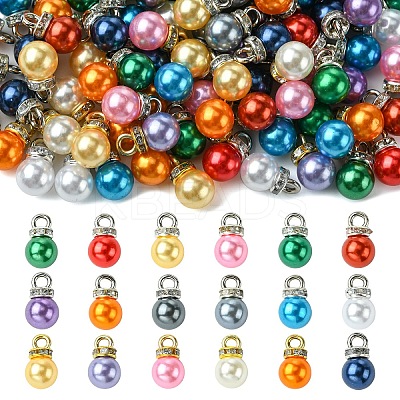 50Pcs 10 Colors ABS Plastic Imitation Pearl Charms KY-YW0001-84P-1