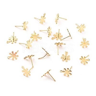 201 Stainless Steel Stud Earrings Findings STAS-C044-04G-1