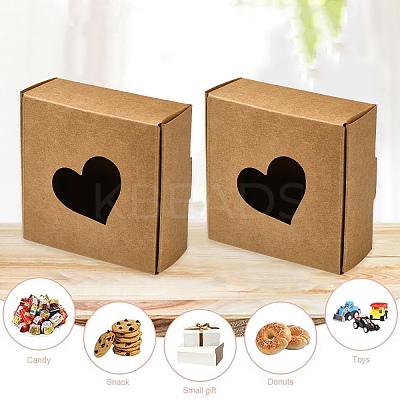 10Pcs Kraft Paper Packaging Boxes CON-YW0001-75-1