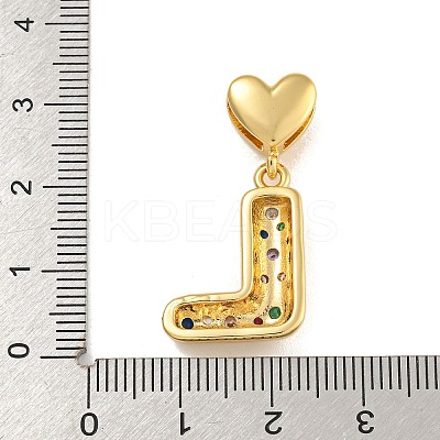 Brass Micro Pave Colorful Cubic Zirconia Pendants KK-P281-01G-L-1